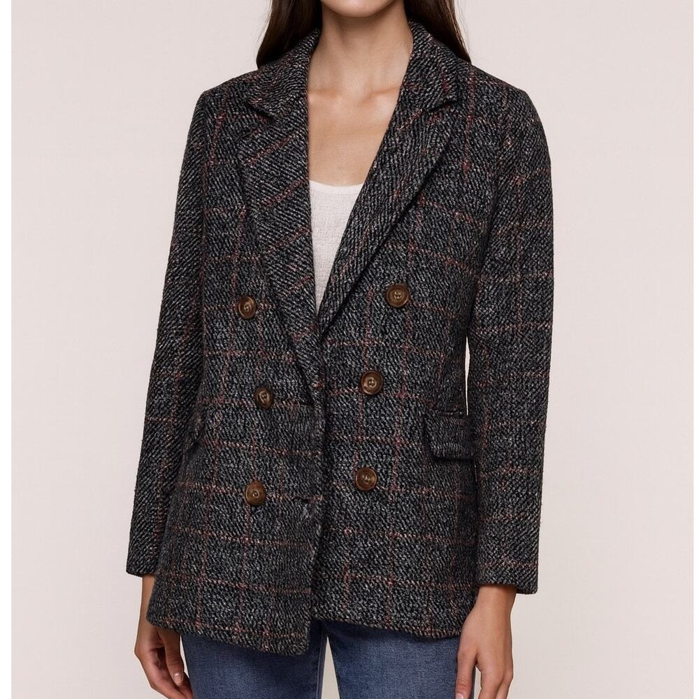 Heartloom Ivy Plaid Double Breasted Tweed Blazer